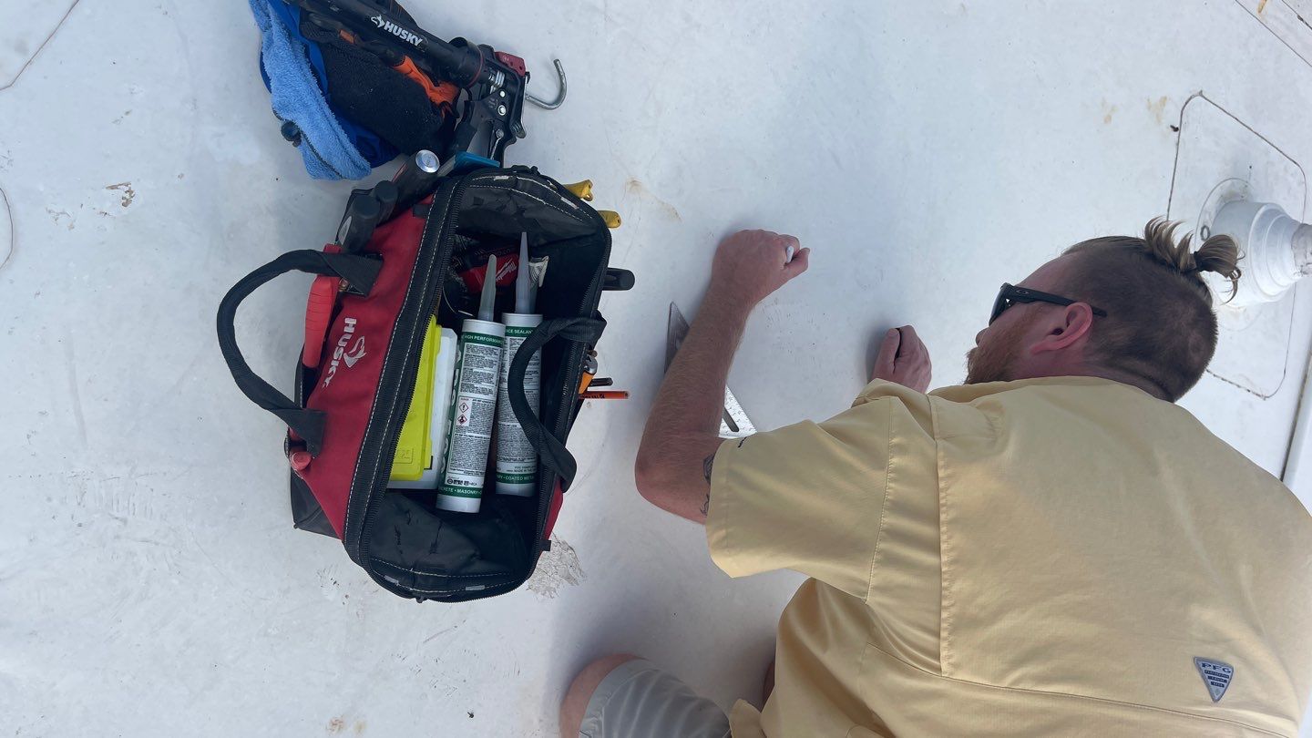 Aerial view of rooftop equipment work showing HVAC integration capabilities