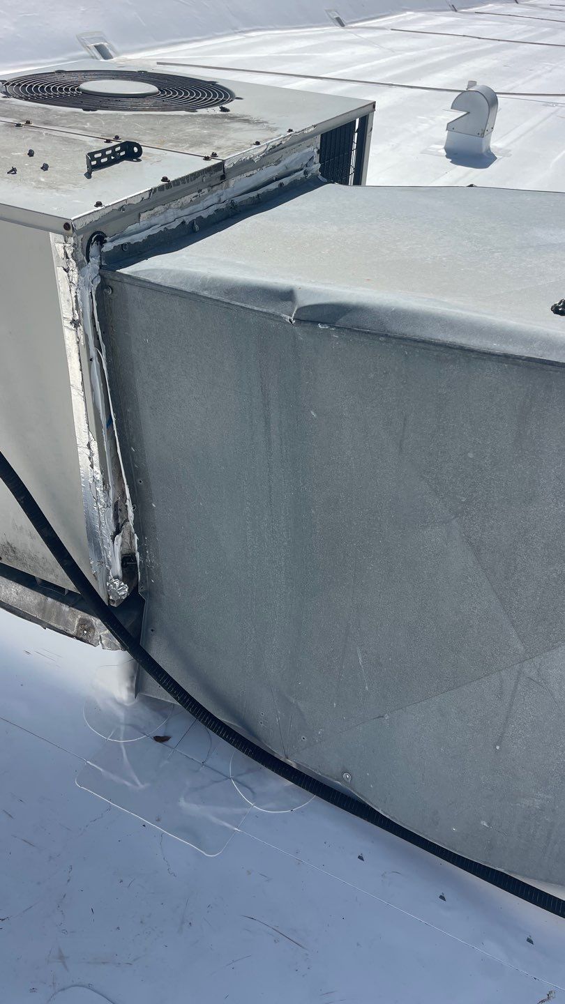 Commercial building roof with professional flat roof system