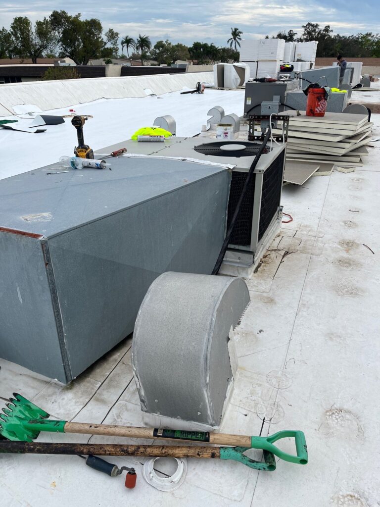 Rooftop HVAC installation demonstrating technical expertise