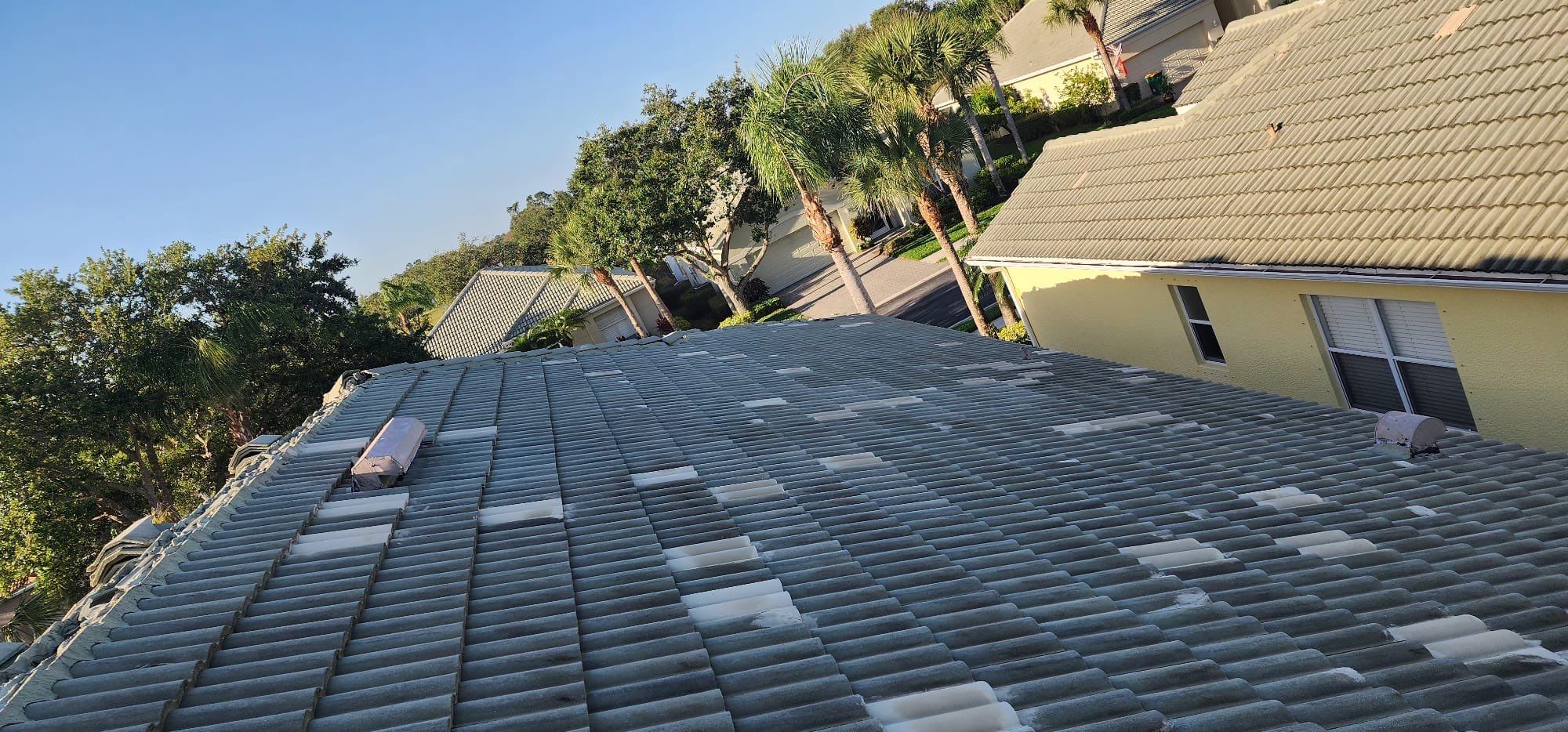 Professional tile roof installation team
