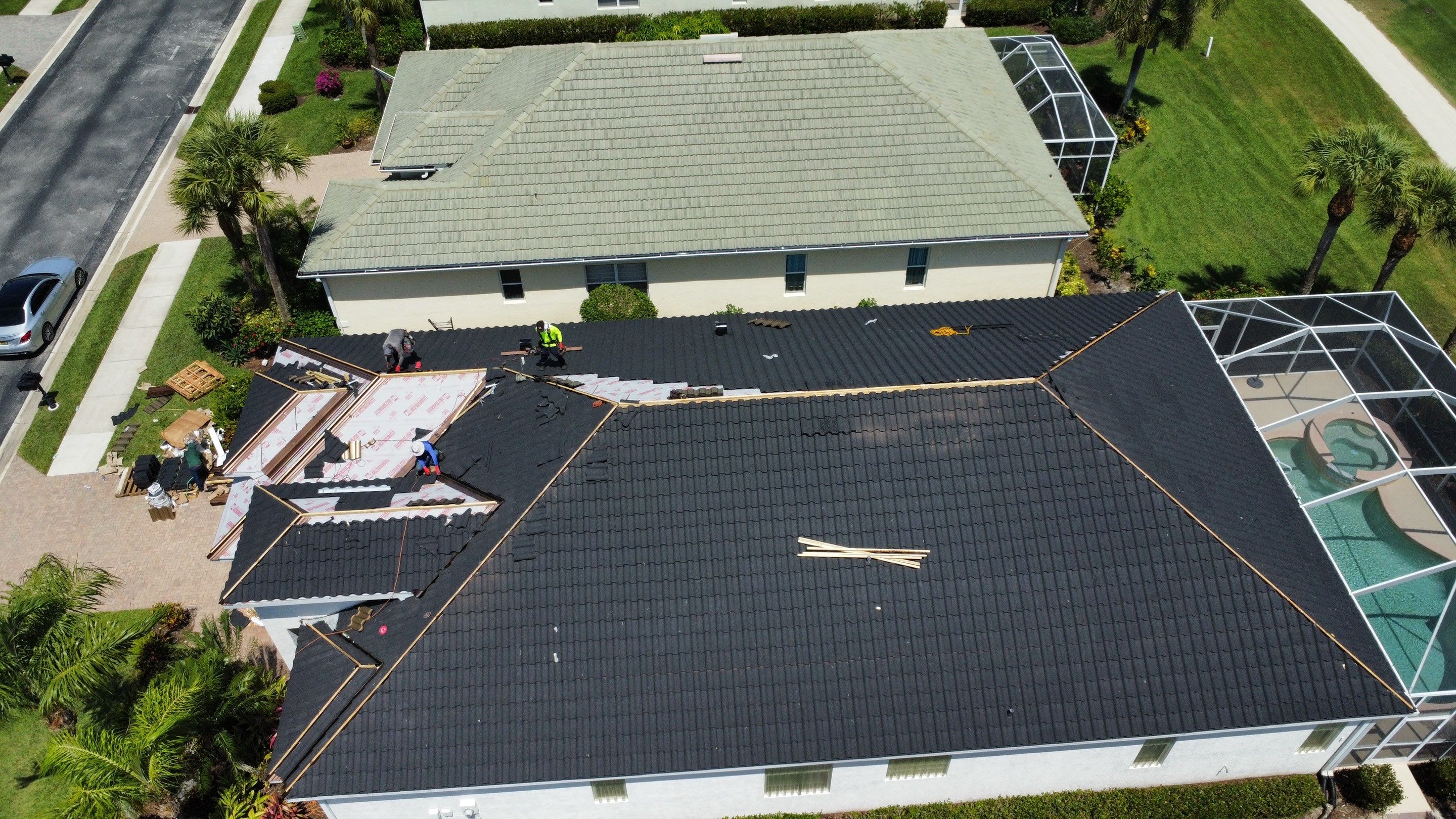 Third aerial view of construction equipment showing extensive professional capabilities