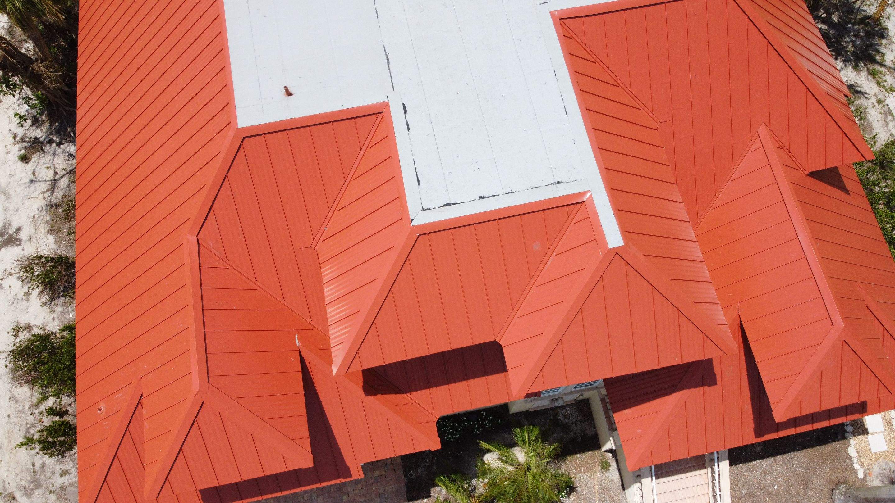 Multiple work areas aerial view showing comprehensive project management