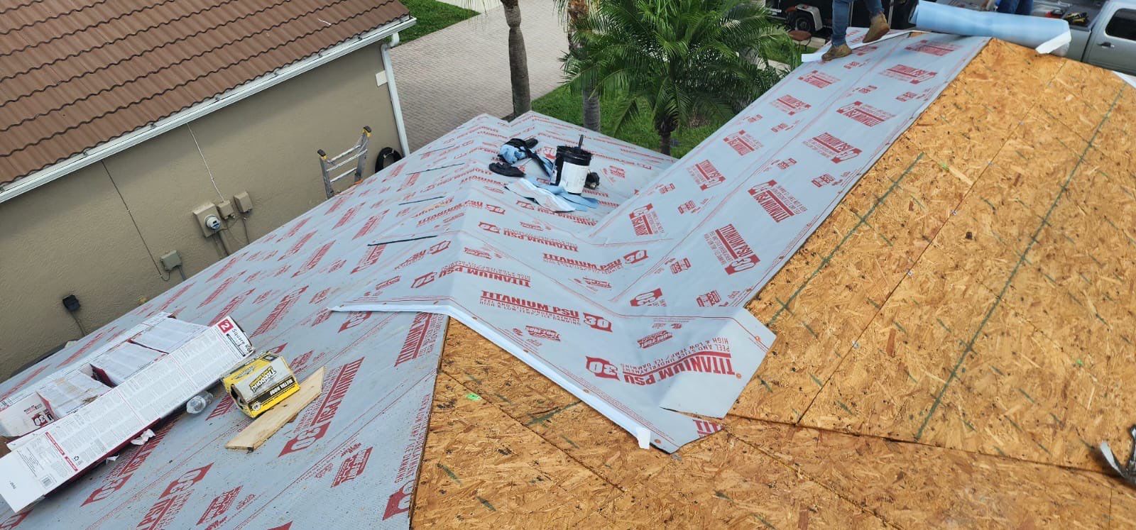 Side view roof showing professional installation techniques